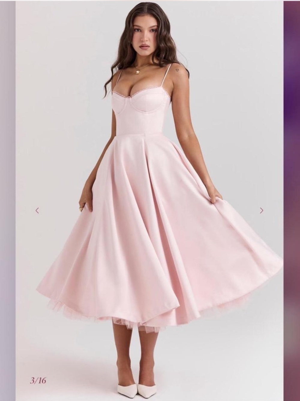 HOUSE OF CB Mademoiselle Ballerina Pink Midi Dress NWOT - Picture 1 of 7